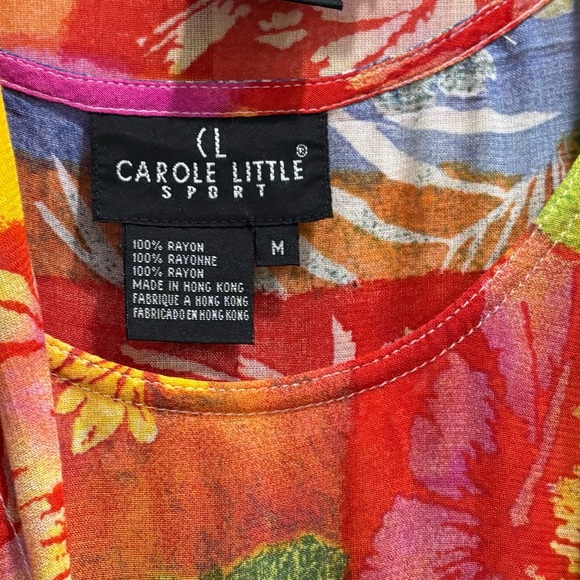 Carole Little Red Orange Graphic Short Sleeve T-Shirt and dress size M - Picture 7 of 7